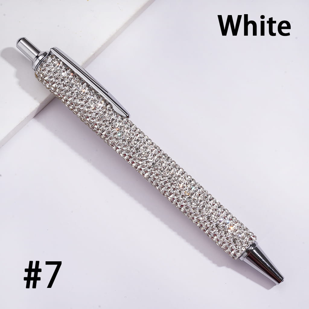 Metal Ballpoint Clay Pens for Office & Gifts, with Sparkling Rhinestones Covered the Entire Pens, Multi-Color
