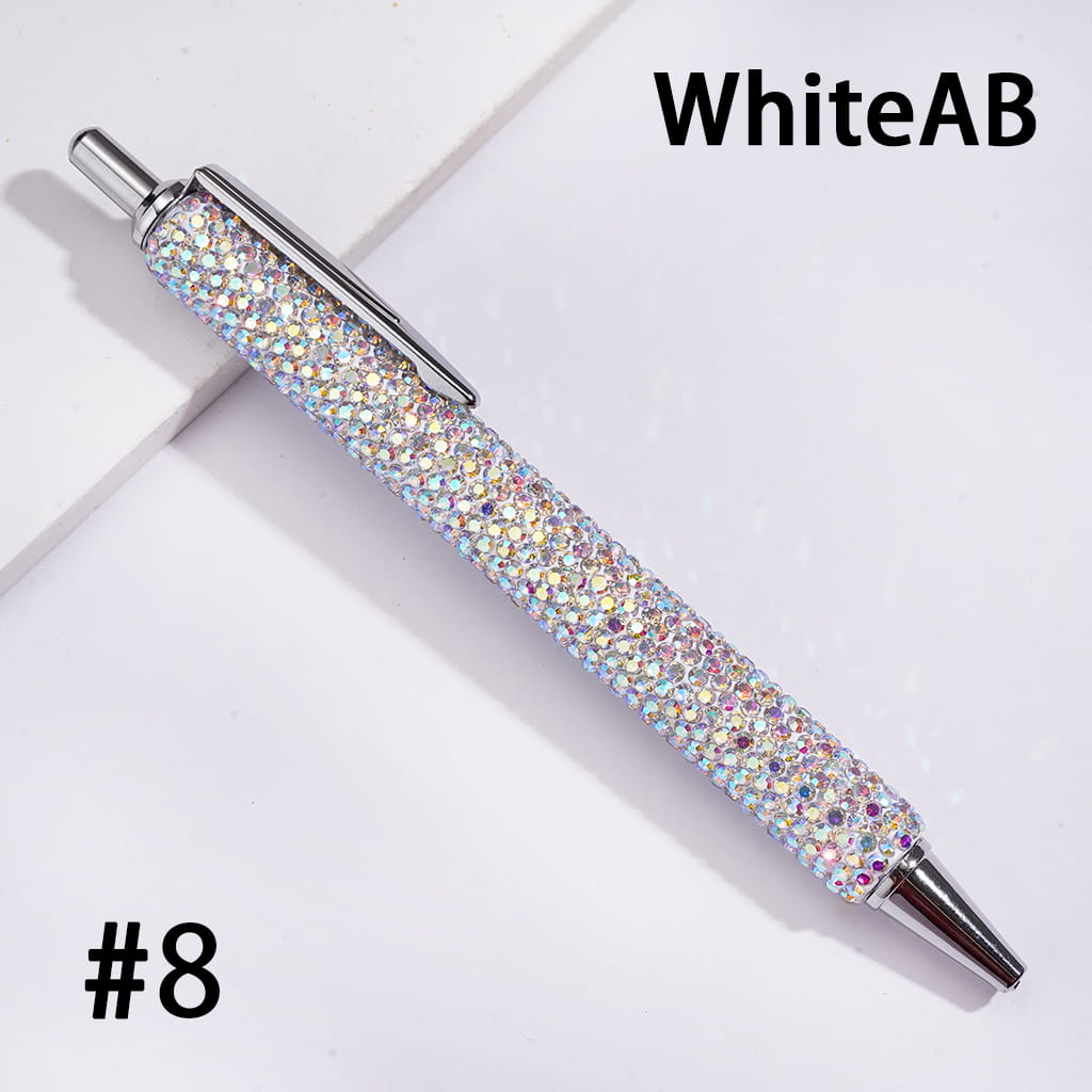 Metal Ballpoint Clay Pens for Office & Gifts, with Sparkling Rhinestones Covered the Entire Pens, Multi-Color
