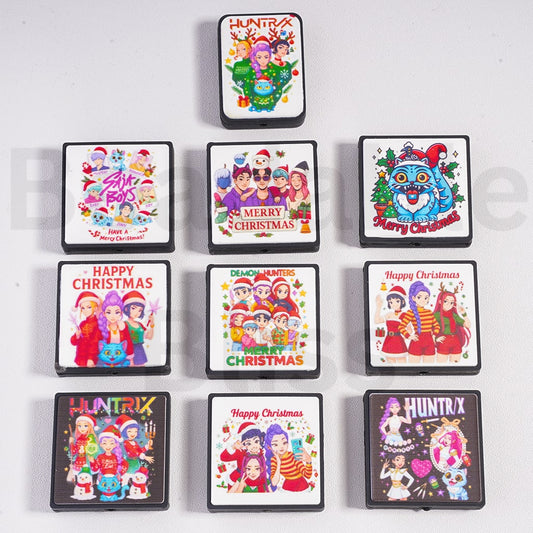 Silicone Focal Beads Christmas & Kpo Demo Hunte Series, Random Mix