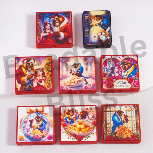 Silicone Focal Beads A Beautiful Girl and Beast's Love Story with Different Designs, Random Mix