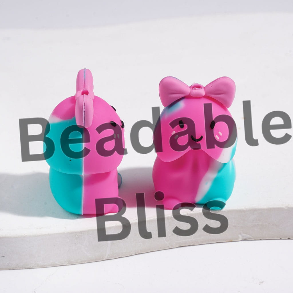 3D Silicone Focal Beads Man Exclusive with Bowtie, Multi-Color