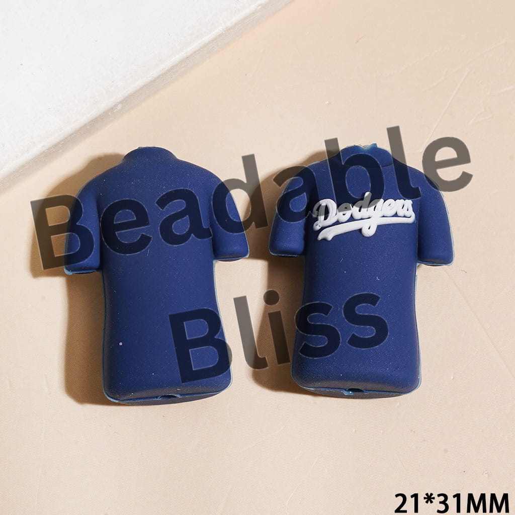 USA New York Baseball Shirt Jersey Uniform College Team Silicone Focal Beads