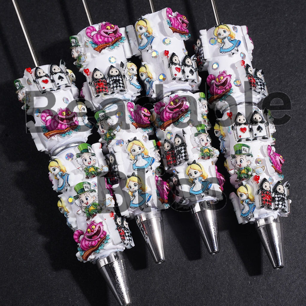 Beadable Clay Pens with Hole Fantasy World Series and AB Rhinestones