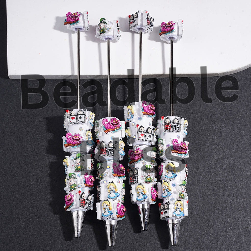 Beadable Clay Pens with Hole Fantasy World Series and AB Rhinestones