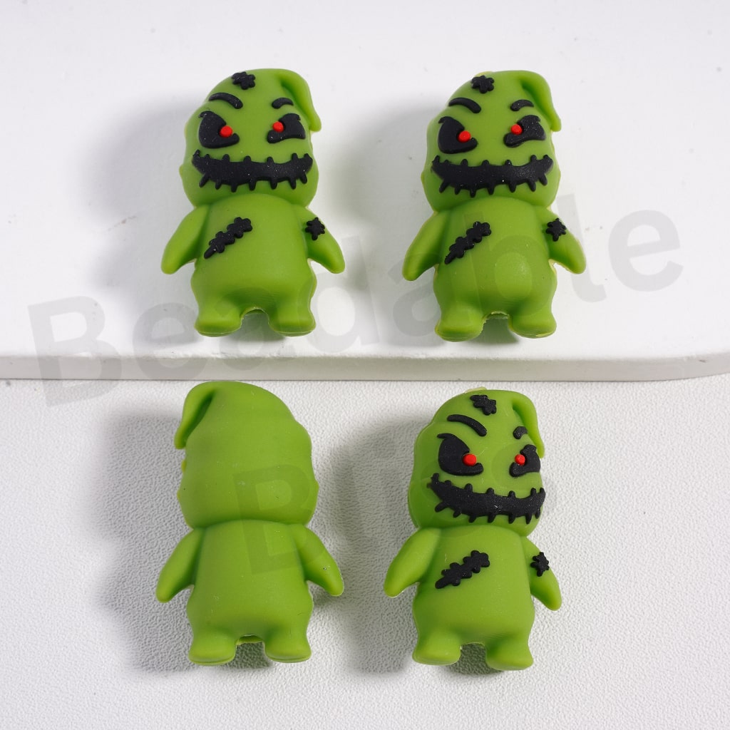 Silicone Focal Beads 3D Cute Smiling Monster Toy Series with Big Eyes