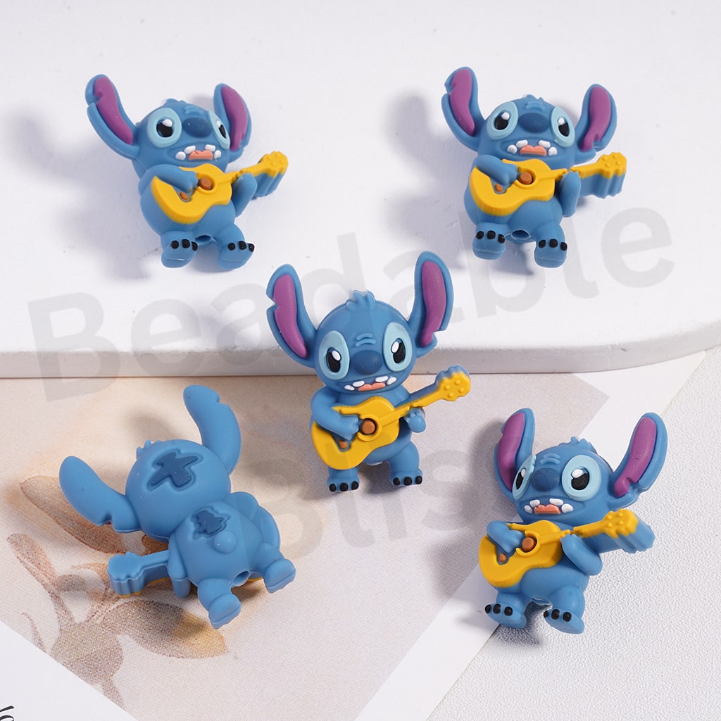 Silicone Focal Beads 3D Cute Smiling Monster Toy Series with Big Eyes