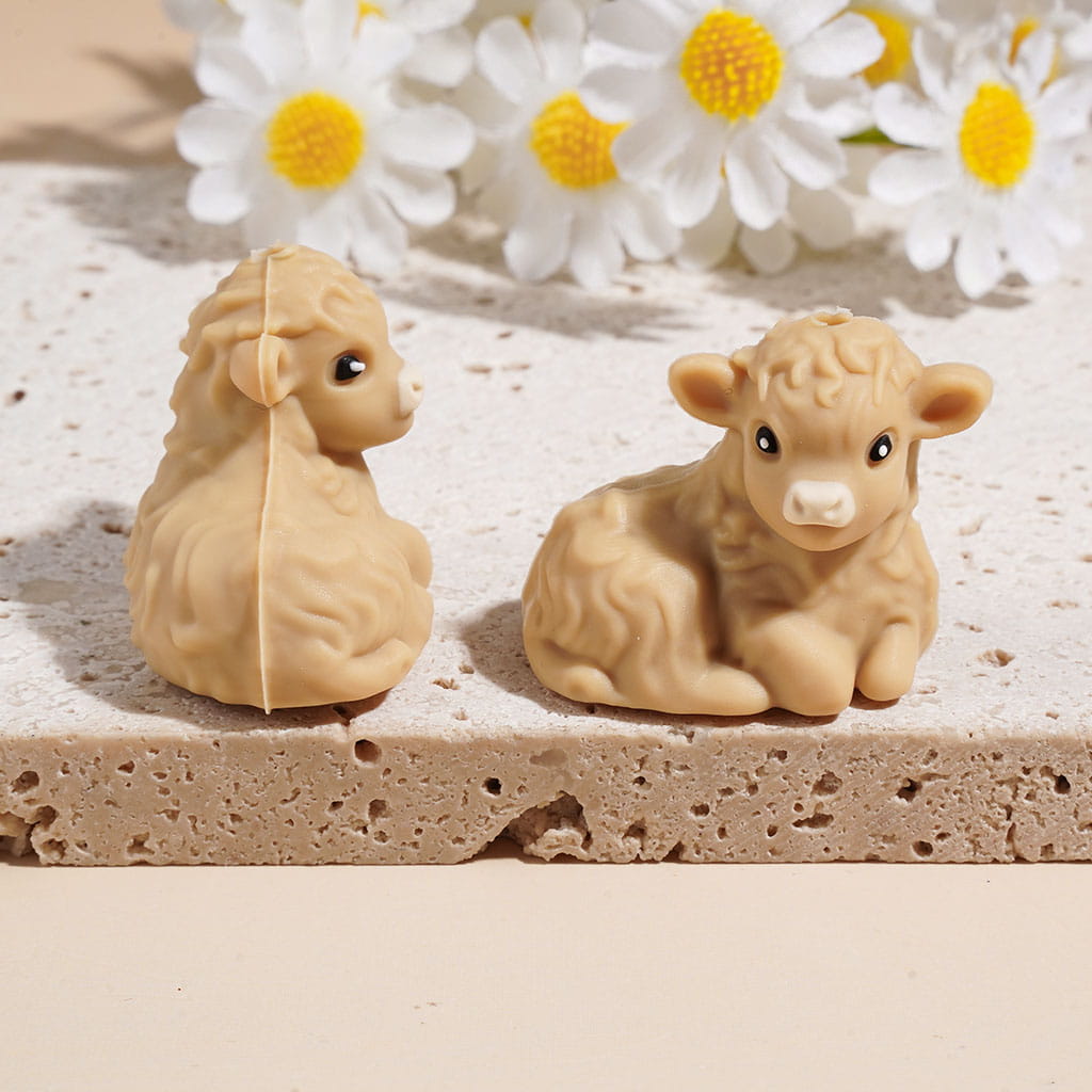 Silicone Focal Beads Cattle Calf in Various Colors