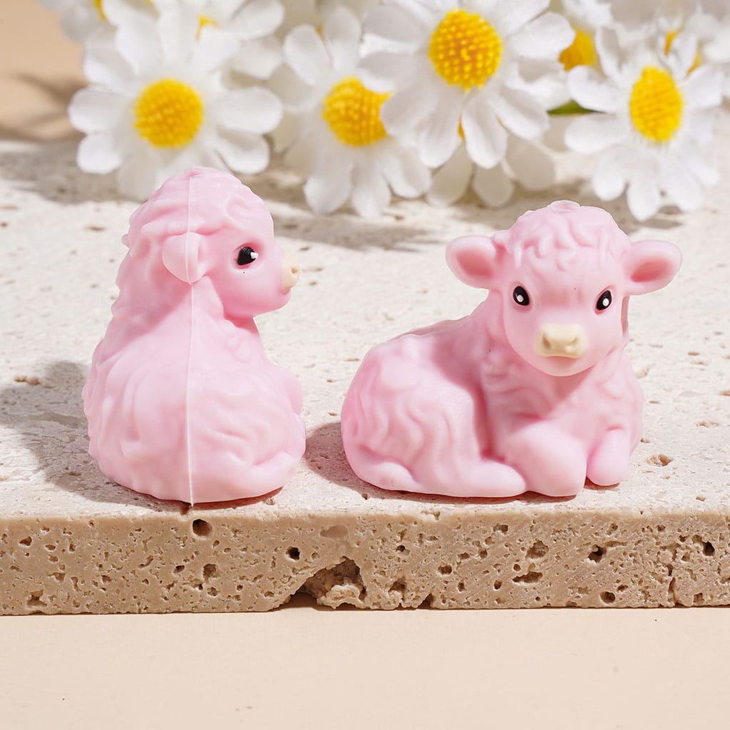 Silicone Focal Beads Cattle Calf in Various Colors
