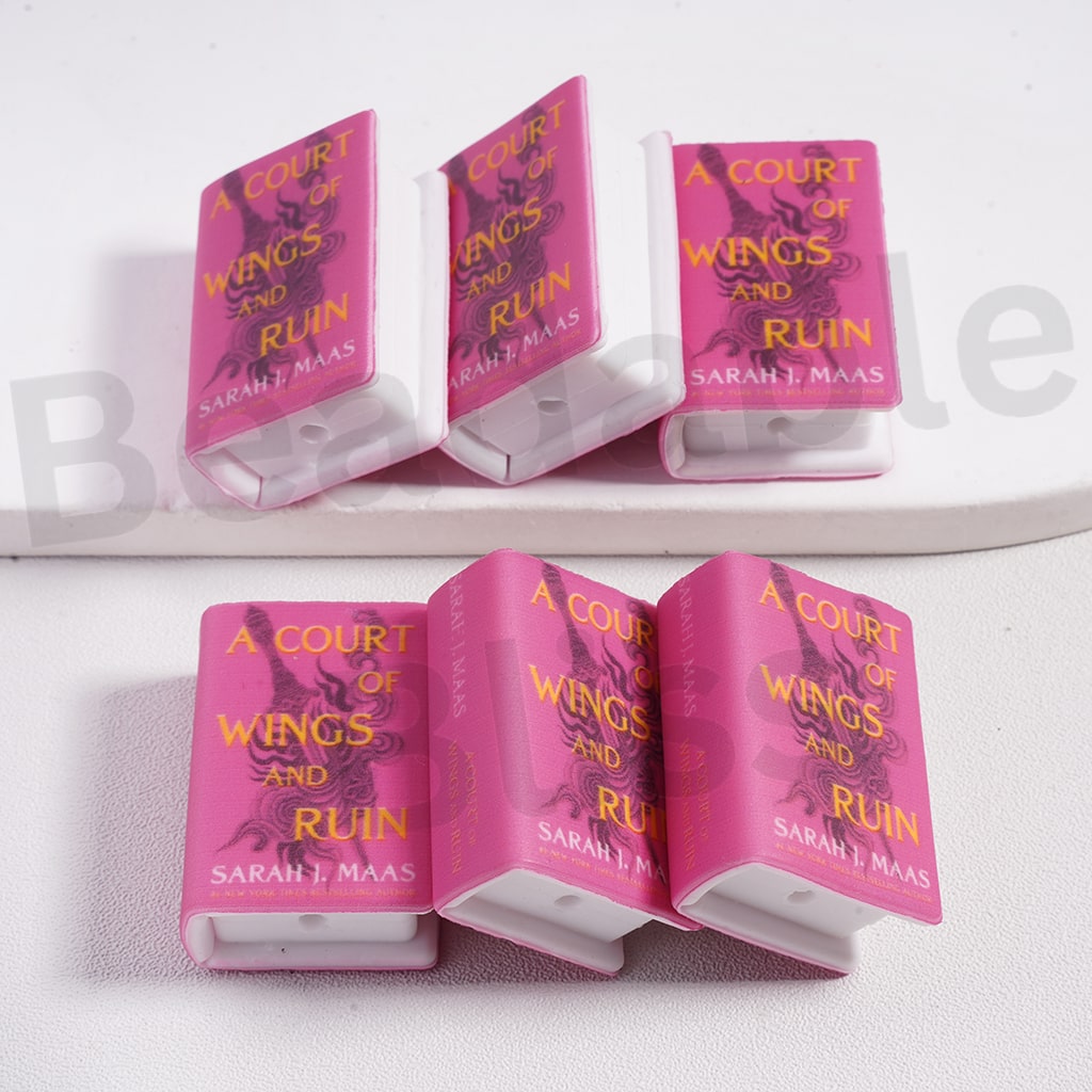 Silicone Focal Beads 3D Adhesive Mould Pink Mini Book Teenage Fantasy Series