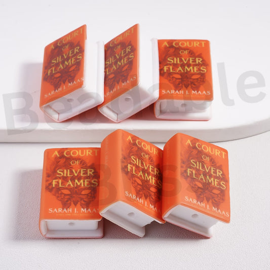 Silicone Focal Beads 3D Adhesive Mould Orange Mini Book Teenage Fantasy Series