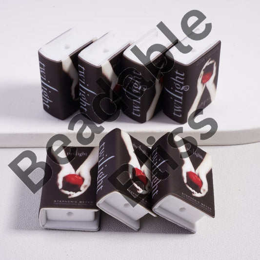 Silicone Focal Beads 3D Adhesive Mould Mini Book with an Red Apple