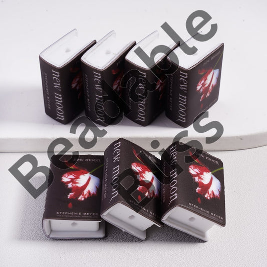 Silicone Focal Beads 3D Adhesive Mould Mini Book with Flower New Crescent