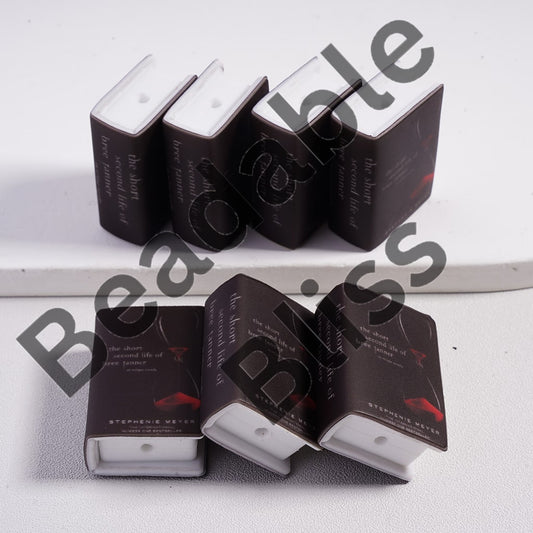 Silicone Focal Beads 3D Adhesive Mould Mini Book with Red Sands Hourglass