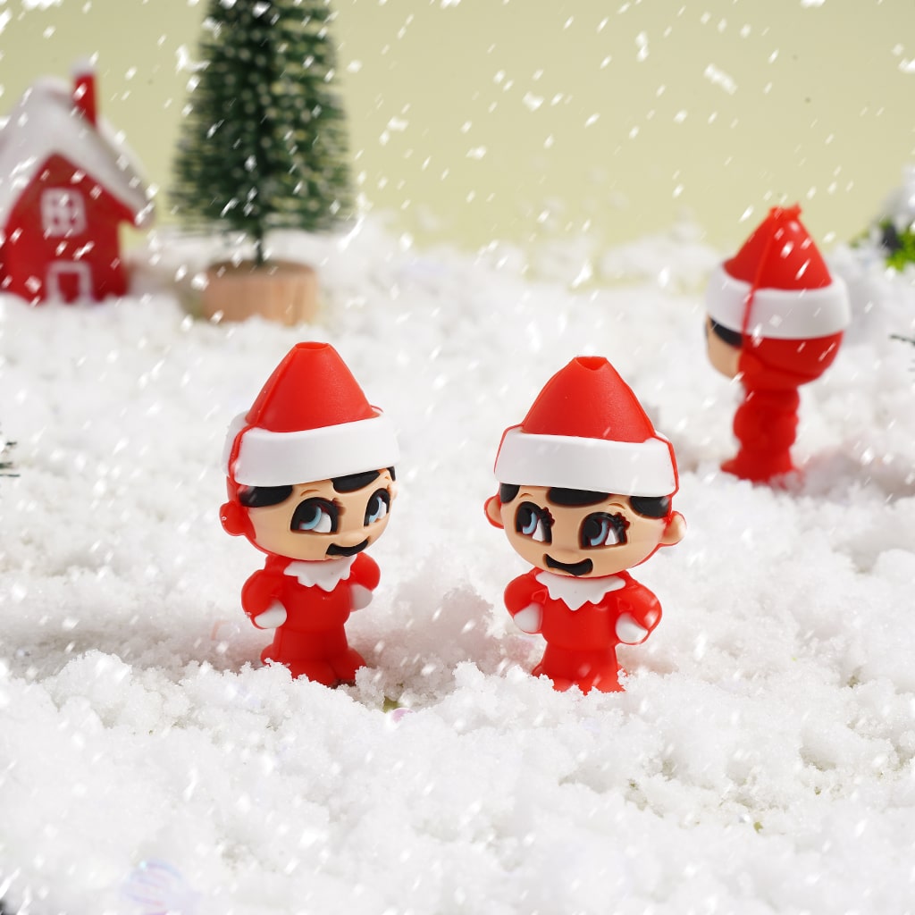 Silicone Focal Beads 3D Cute Cartoon Elves Kids with Christmas Hat