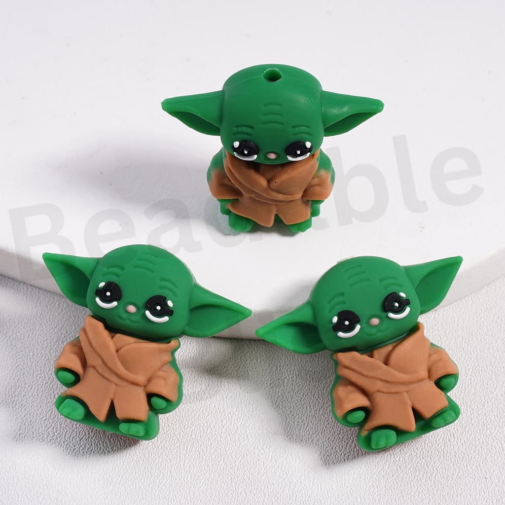 Silicone Focal Beads 3D Cute Monster Toy Series with Heart Big Eyes