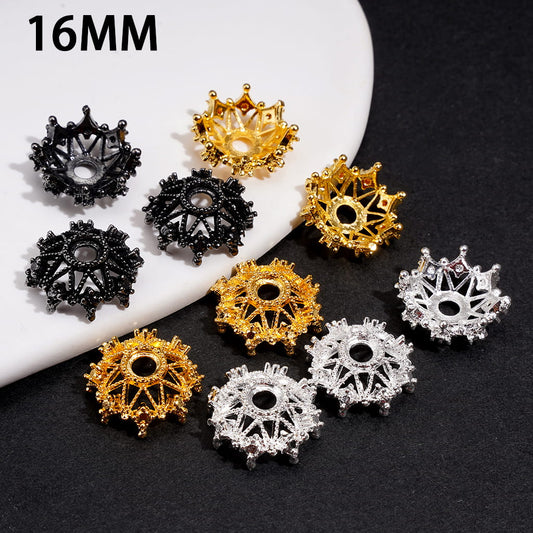Bead Cages Hollow Octagonal Crown, Alloy Bead Cap, Multi-Color, 16MM (They Fit 16MM Beads)