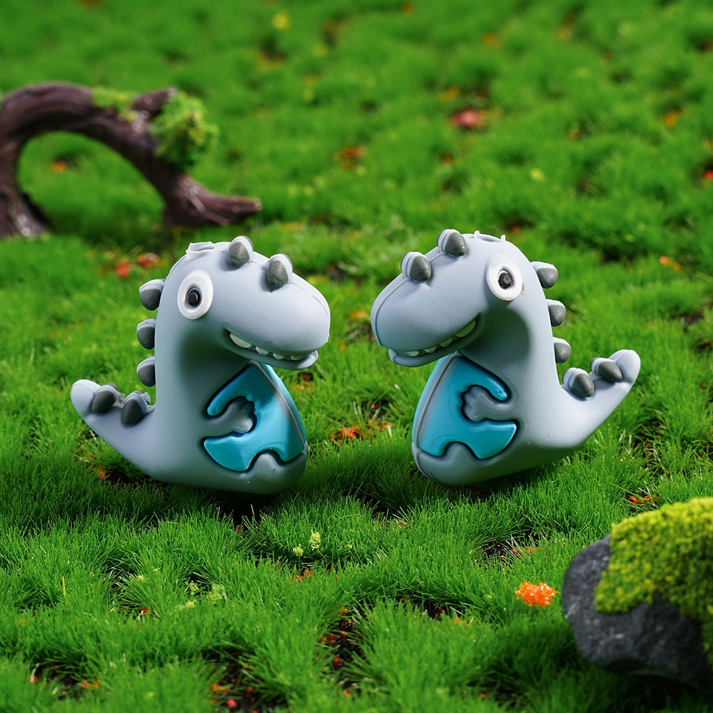 Silicone Focal Beads 3D Cute Baby Dinosaur Series in Various Colors