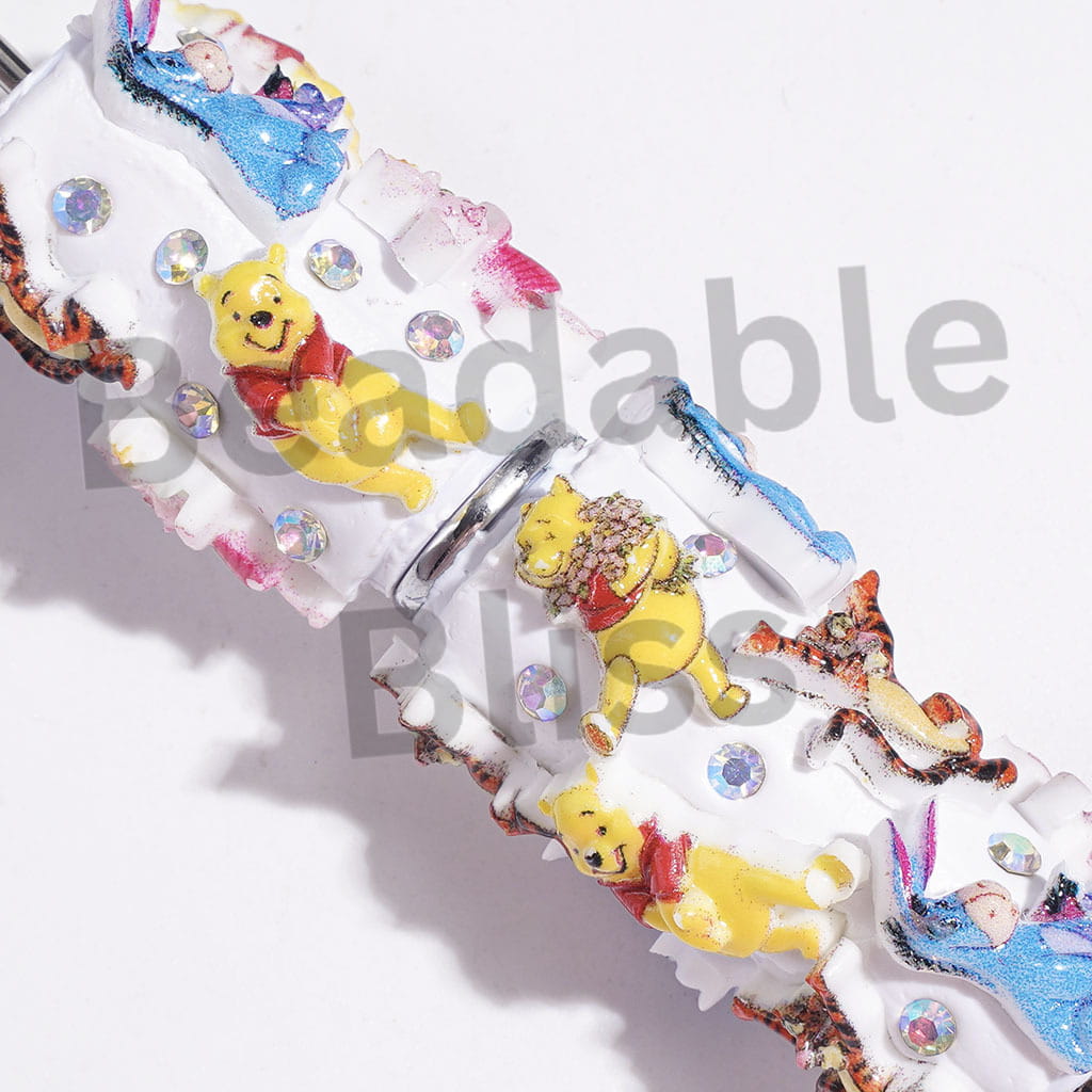 Beadable Clay Pens with Classic Animation Animal Character and AB Rhinestones