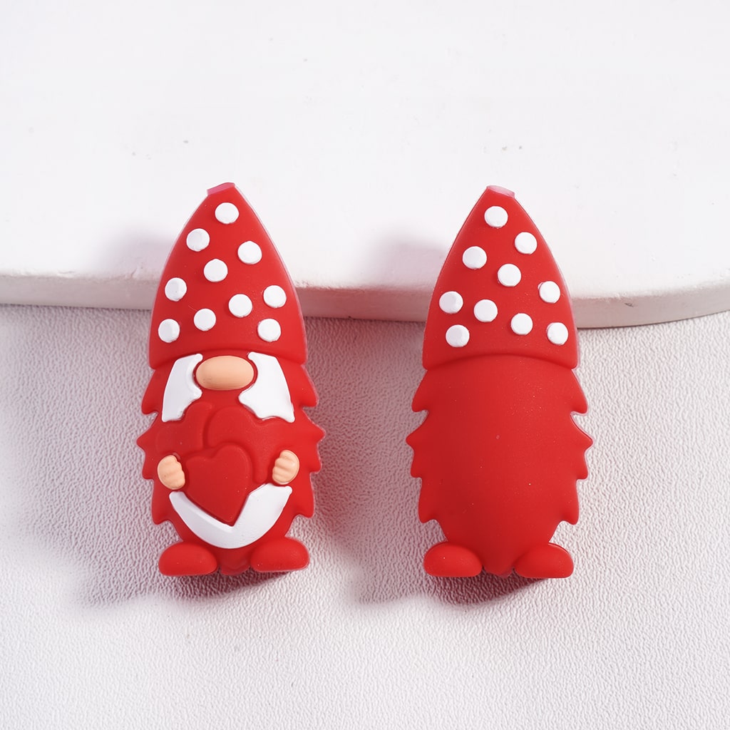 Silicone Focal Beads 3D Cute Cartoon Penguin Dwarf Highland Cow Toy Valentine's Day Series with Love Hearts