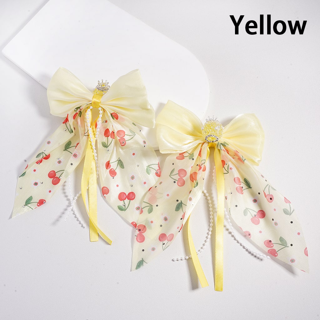 Sugar Acrylic Beads with Fancy Silver Crown White Pearls Shiny Cone Shape Rhinestones Fabric Bowtie Pearl Chains Accessories, Random Mix