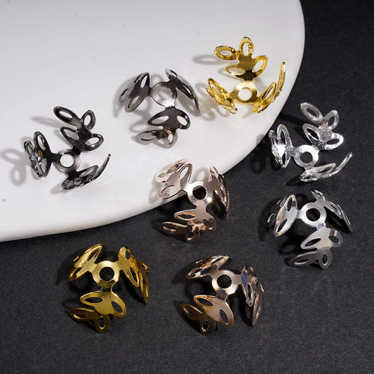 Bead Cages Leaf Shape, Alloy Bead Cap, Multi-Color (They Fit 16MM Beads)