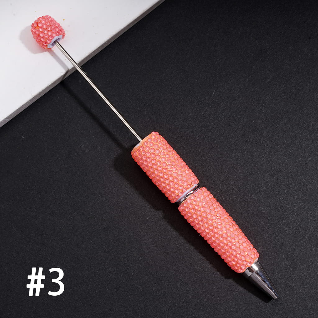 Beadable Clay Pens with Shiny Neon Rhinestones Covered the Entire Pen, Multi-Color