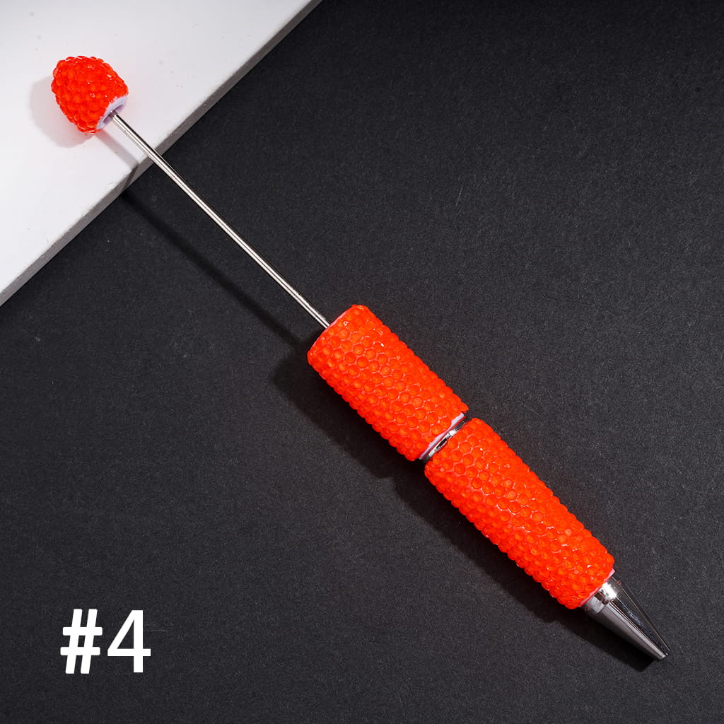 Beadable Clay Pens with Shiny Neon Rhinestones Covered the Entire Pen, Multi-Color