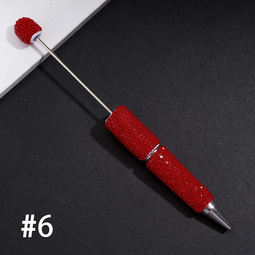 Beadable Clay Pens with Shiny Neon Rhinestones Covered the Entire Pen, Multi-Color