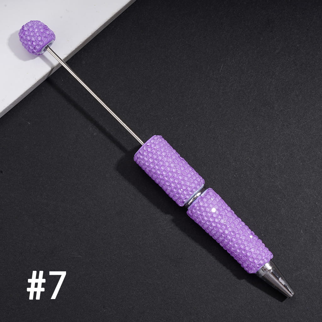 Beadable Clay Pens with Shiny Neon Rhinestones Covered the Entire Pen, Multi-Color