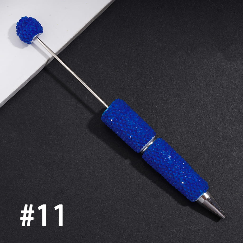 Beadable Clay Pens with Shiny Neon Rhinestones Covered the Entire Pen, Multi-Color