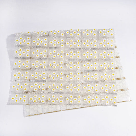 DIY Bling Bling Wraps Tapes Daisy with Cone Shaped Rhinestones for Pen, Around 40*28MM (84pcs in 1 Sheet)