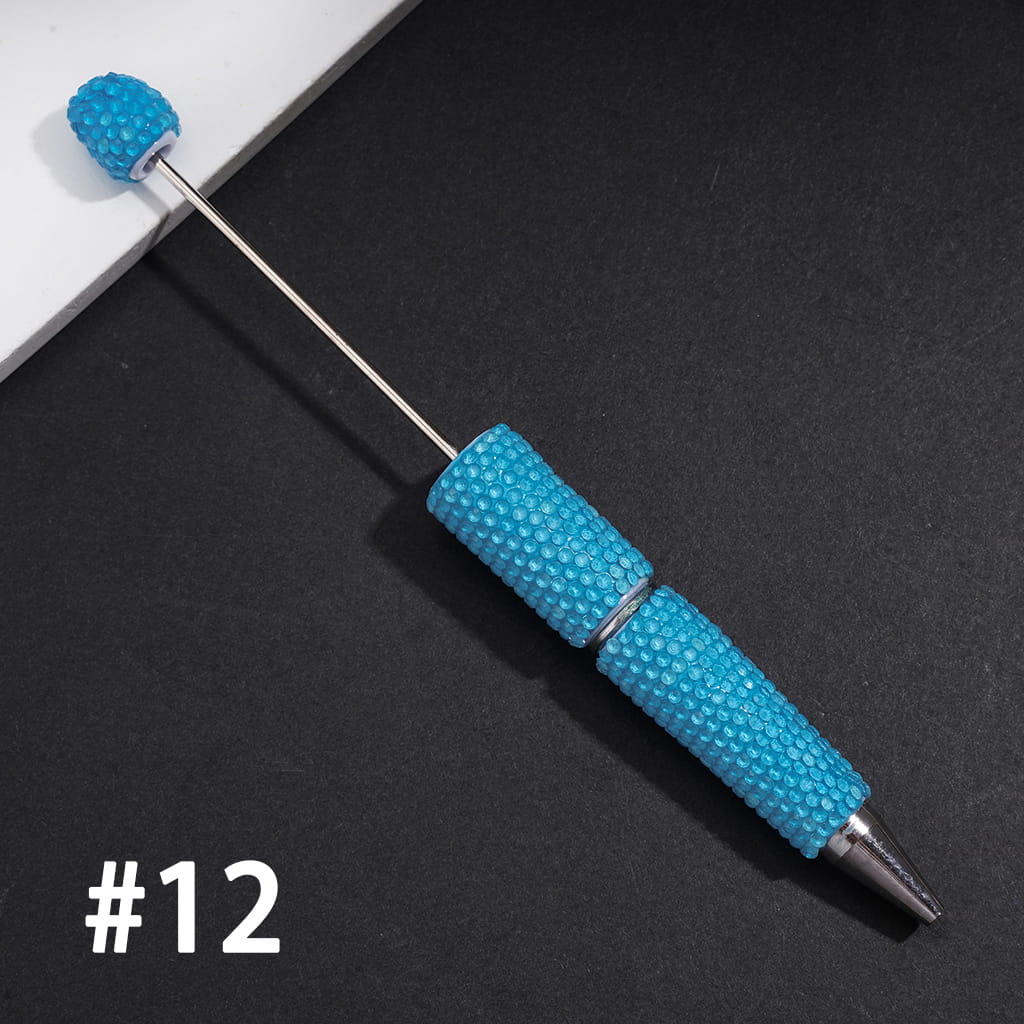 Beadable Clay Pens with Shiny Neon Rhinestones Covered the Entire Pen, Multi-Color