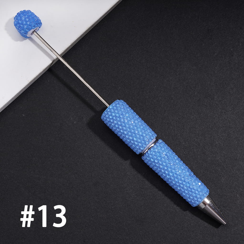 Beadable Clay Pens with Shiny Neon Rhinestones Covered the Entire Pen, Multi-Color