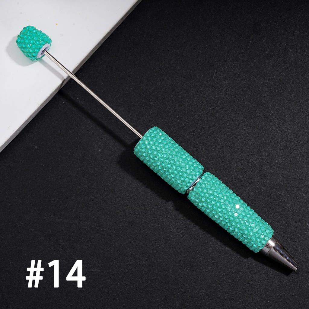Beadable Clay Pens with Shiny Neon Rhinestones Covered the Entire Pen, Multi-Color