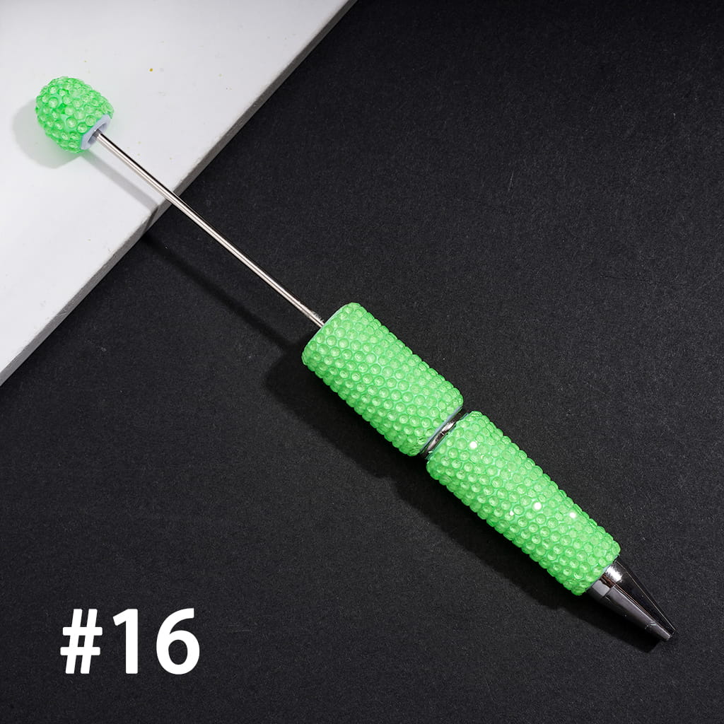Beadable Clay Pens with Shiny Neon Rhinestones Covered the Entire Pen, Multi-Color