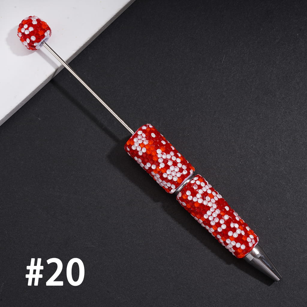 Beadable Clay Pens with Shiny Neon Rhinestones Covered the Entire Pen, Multi-Color