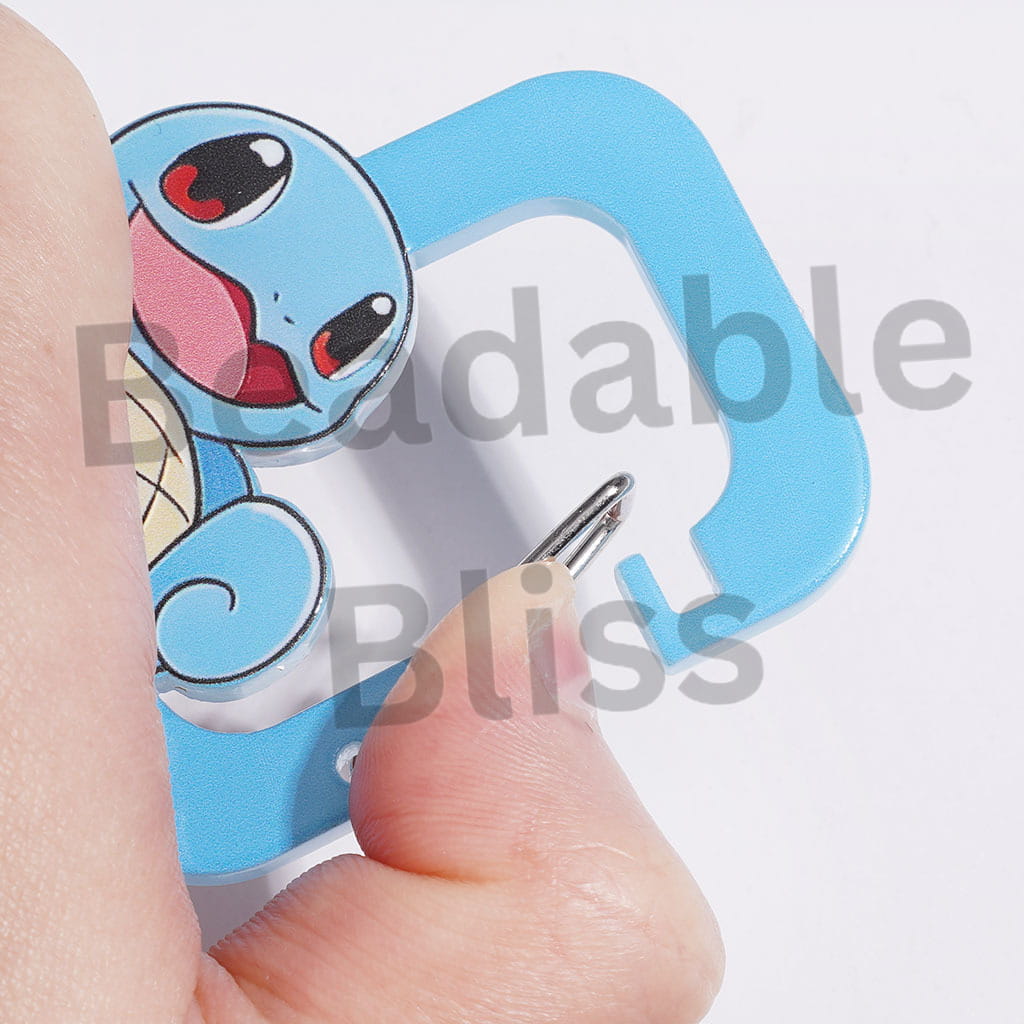 Acrylic Carabiner Clip in Rectangle Design, Cute Keychain Hook for Bag & Luggage Tag, Small Monster Character Series Key Holder Accessories, Random Mix
