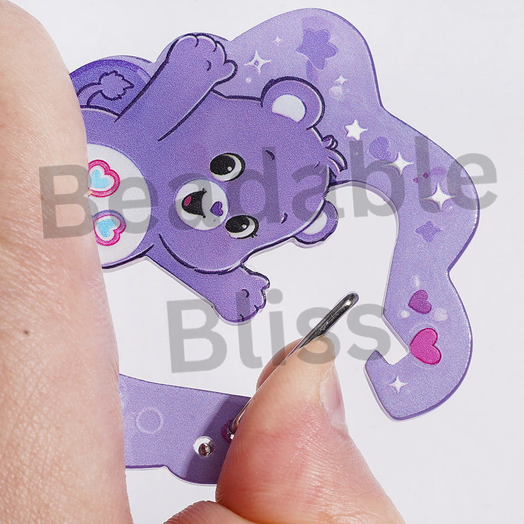 Acrylic Carabiner Clip in Irregular Shape Design, Cute Keychain Hook for Bag & Luggage Tag, Rainbow Bear Series Key Holder Accessories, Random Mix