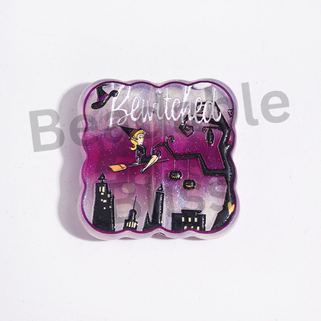 Acrylic Beads and Pens US TV Witch Wife in the House Characters, Purple Series, Random Mix