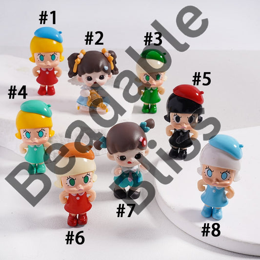Cute Happy and Angry Girl Characters Series Acrylic Figures Jewelry Accessories (No Hole)