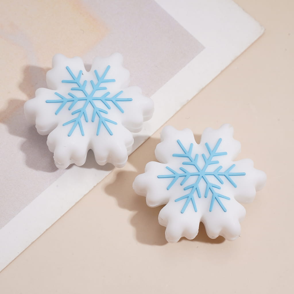 Silicone Focal Beads 3D Winter Christmas Theme, Animals, Snowflake & Snowman