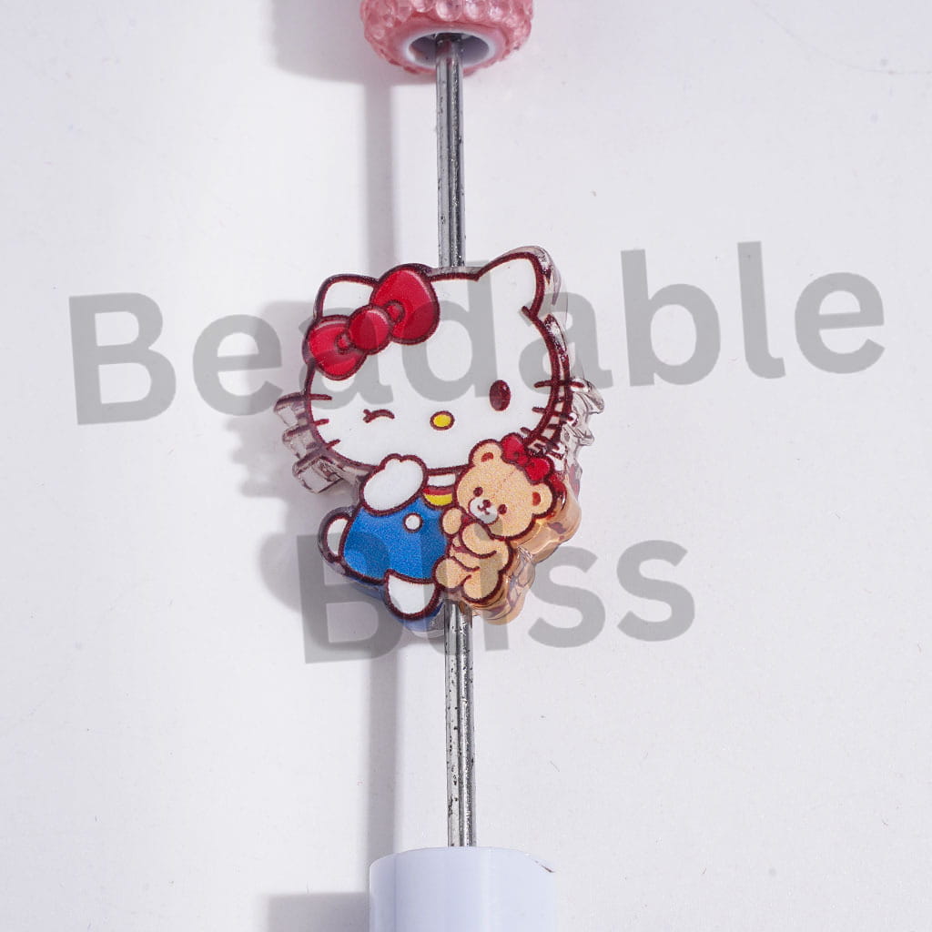 Adorable Animal Charactere Acrylic Beads, Semi-Clear, Random Mix