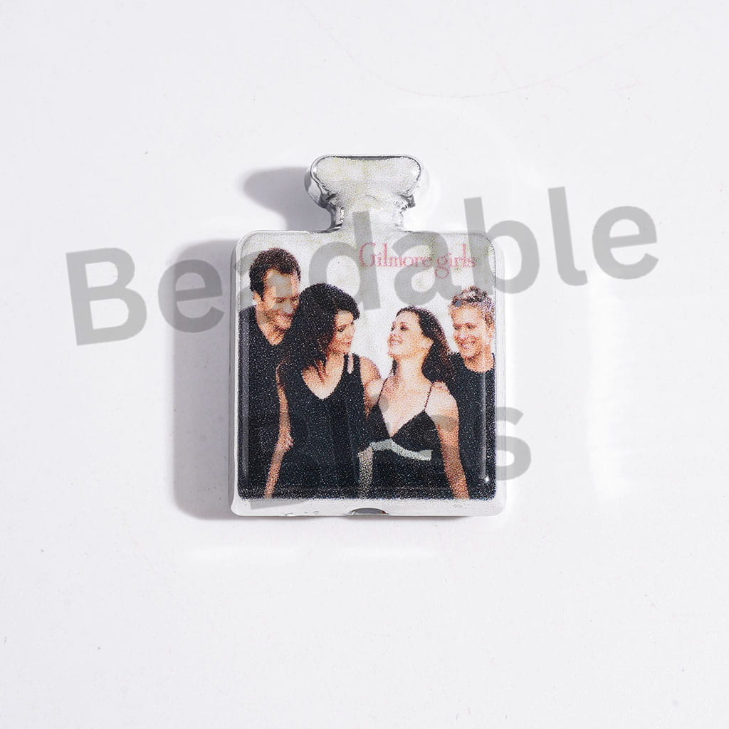 Gilmore Girl Character Series Acrylic Beads and Pendants, Silver Edge Design, Random Mix