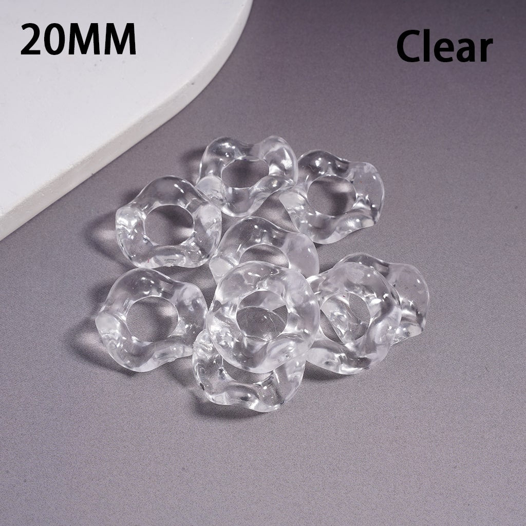Acrylic Spacer Beads Wavy Shape, Translucent Color, 20MM, Random Mix