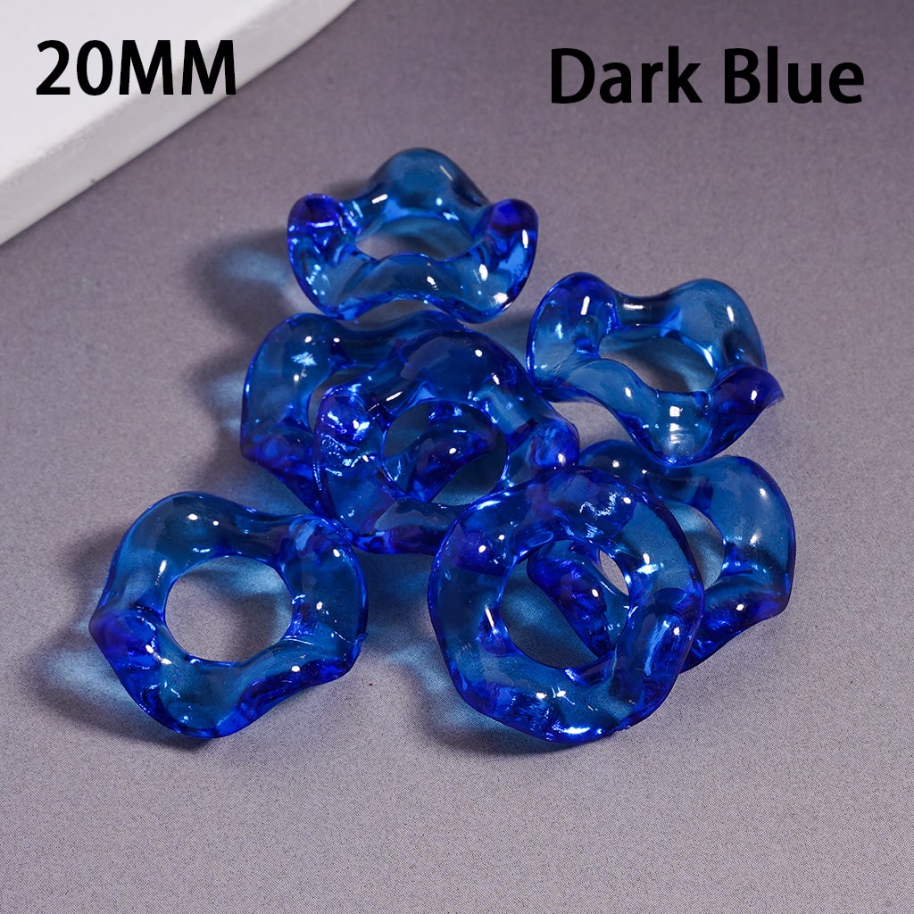 Acrylic Spacer Beads Wavy Shape, Translucent Color, 20MM, Random Mix