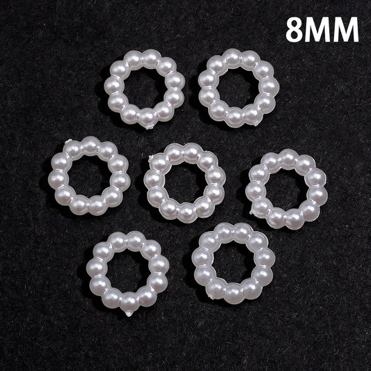 Linked Faux Round White Pearl Spacer Beads, Jewelry Accessories, 8MM