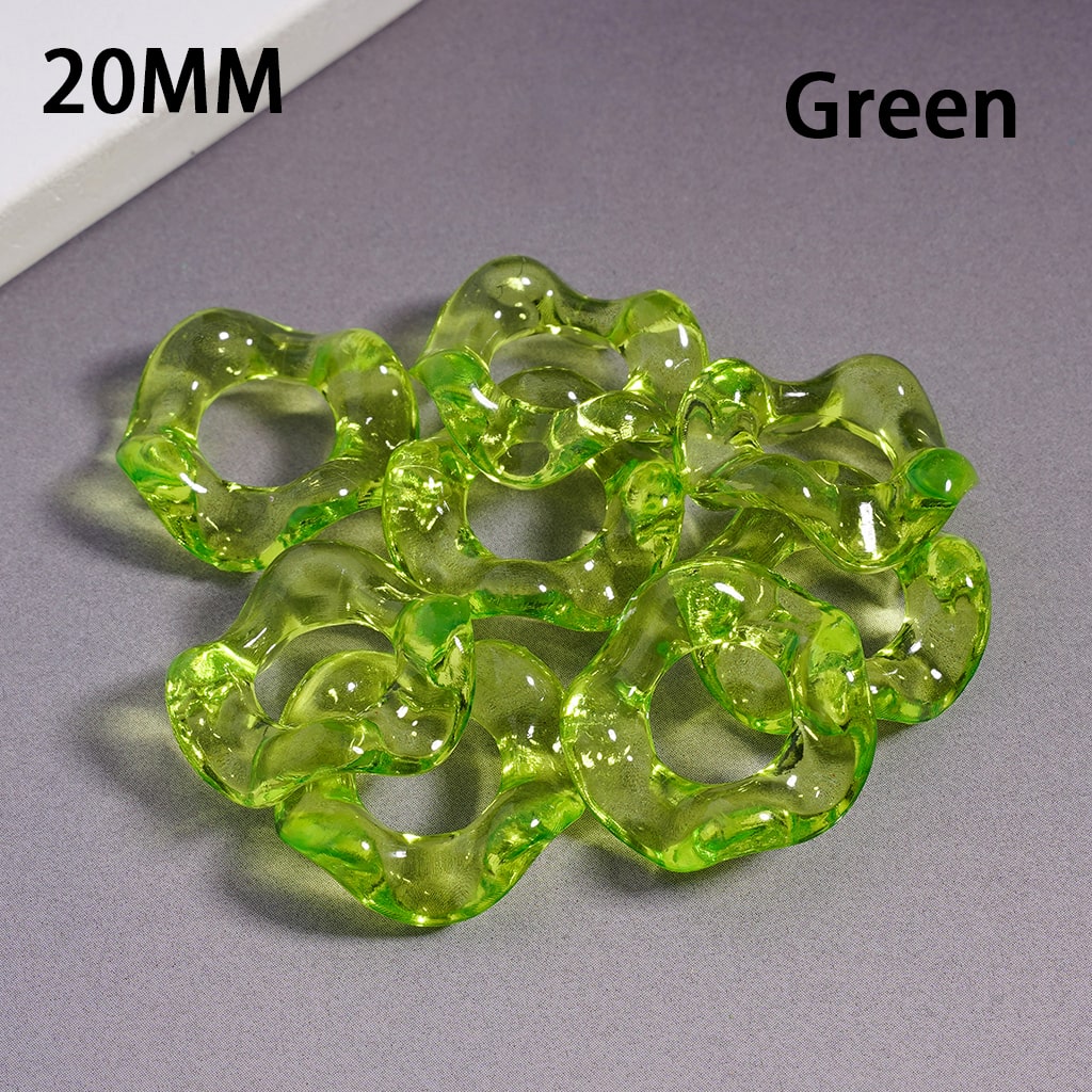 Acrylic Spacer Beads Wavy Shape, Translucent Color, 20MM, Random Mix