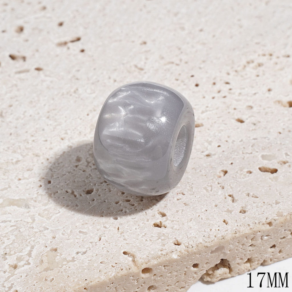 Cat Eye Style Large Hole Acrylic Wheel Beads, 17MM, Multi-Color, Random Mix (The Hole Diameter is Around 6MM)