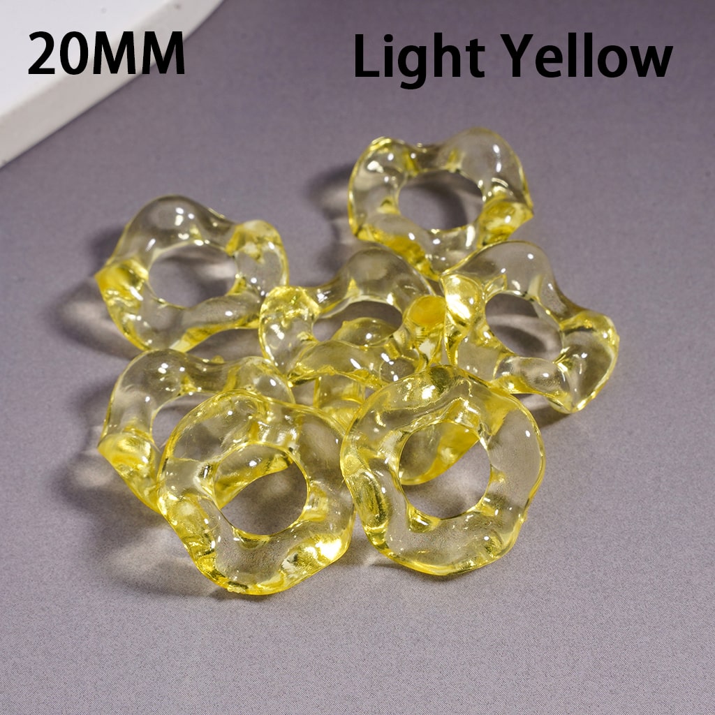 Acrylic Spacer Beads Wavy Shape, Translucent Color, 20MM, Random Mix