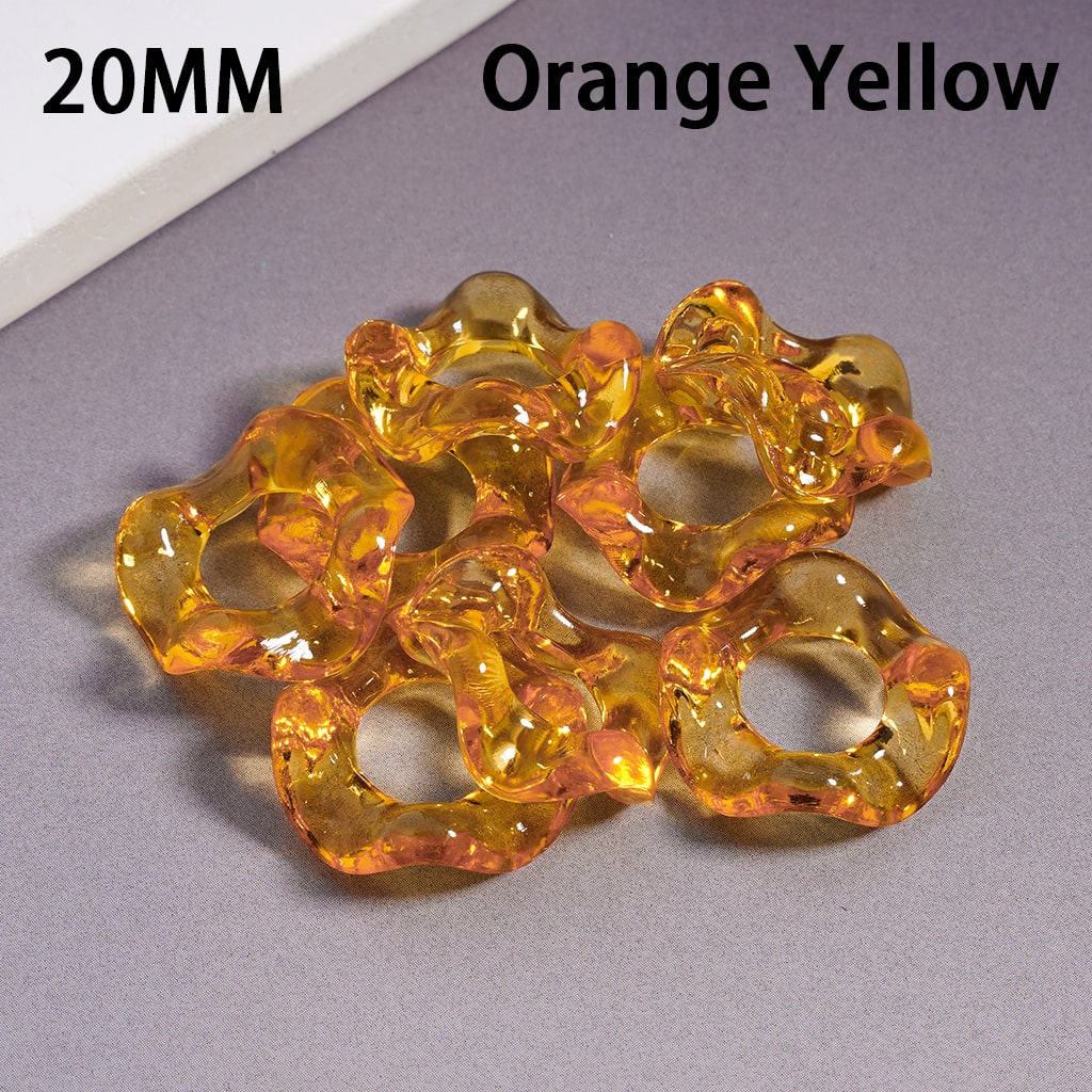 Acrylic Spacer Beads Wavy Shape, Translucent Color, 20MM, Random Mix